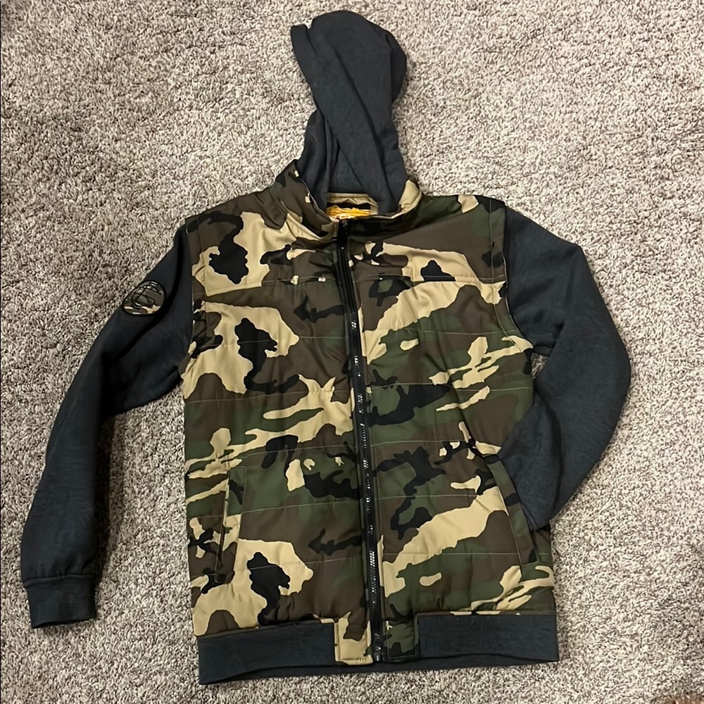 Boys Camouflage Hooded Jacket